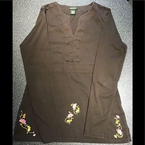 Eddie Bauer Long Sleeve V-Neck Shirt - WS